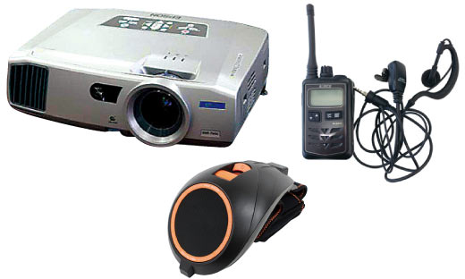 プロジェクター/スクリーン/レーザーポインター/ICレコーダー/拡声器/トランシーバー